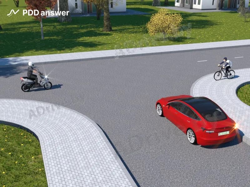 При выезде с прилегающей территории водитель легкового автомобиля обязан уступить дорогу: