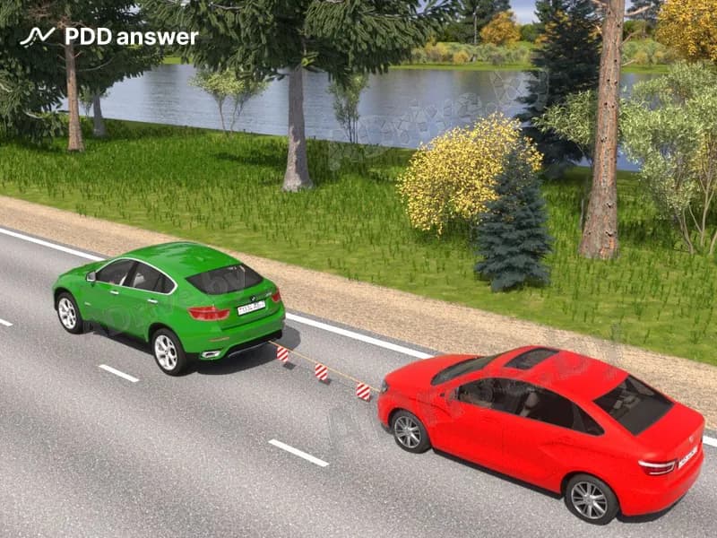 Аварийная световая сигнализация должна быть включена в показанной ситуации: