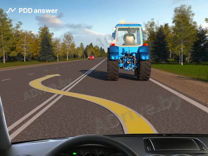 Разрешено ли Вам, управляя легковым автомобилем, выполнить обгон в показанной ситуации?