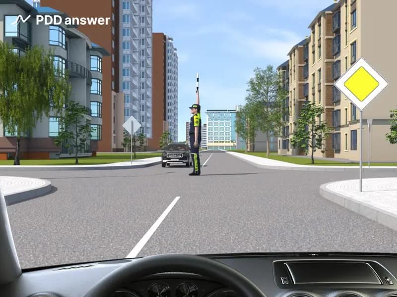 В каких направлениях Вам разрешено продолжить движение в показанной ситуации?