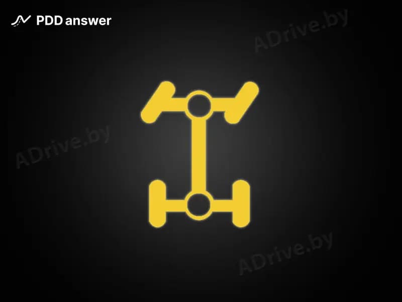 О чём сигнализирует включённый индикатор на панели управления с таким изображением?