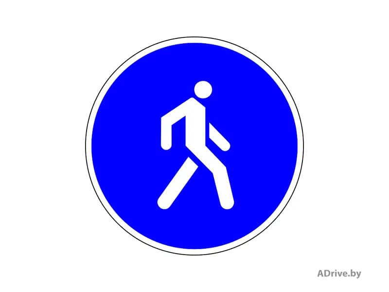 Кто из перечисленных участников дорожного движения не нарушает Правила дорожного движения, двигаясь по элементу дороги, обозначенному таким дорожным знаком?