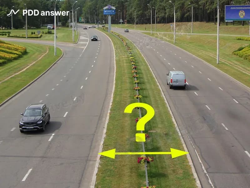 Чем является элемент дороги, обозначенный на изображении?