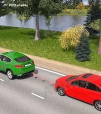 Аварийная световая сигнализация должна быть включена в показанной ситуации: