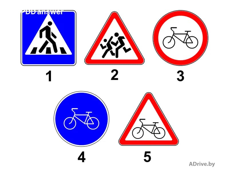 Какие из показанных на рисунке дорожных знаков относятся к группе «Предупреждающие знаки»?
