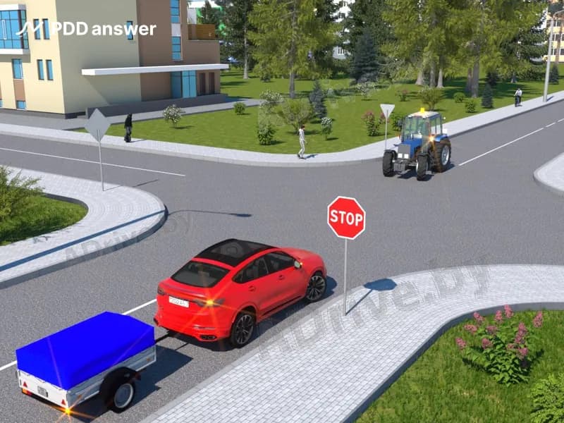 При повороте направо в показанной ситуации водитель легкового автомобиля: