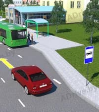 Совершает ли водитель легкового автомобиля опережение в показанной ситуации?