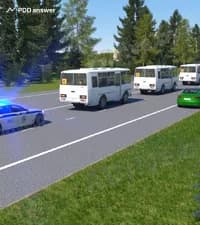 В какой момент водителю, совершившему остановку на обочине при движении организованной транспортной колонны, разрешается возобновить движение?
