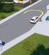 Разрешается ли водителю белого автомобиля развернуться после посадки пассажира в показанной ситуации?