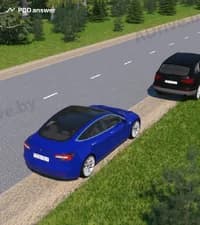 Водители синего и чёрного легковых автомобилей совершили остановку на дороге вне населённого пункта. Нарушили они Правила дорожного движения, поставив свои автомобили так, как показано на рисунке?