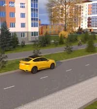 Разрешено ли водителю жёлтого автомобиля в показанной обстановке остановиться у левого края проезжей части дороги в населённом пункте?