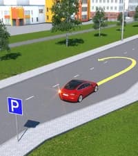 Разрешается ли водителю красного автомобиля выполнить разворот в показанном на рисунке месте?