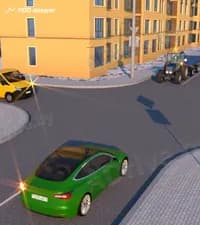 В показанной ситуации при повороте налево водитель легкового автомобиля: