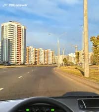 Из-за технической неисправности Ваш автомобиль не может развивать скорость более 40 км/ч. По какой полосе Вам разрешено продолжить движение прямо в показанной ситуации?