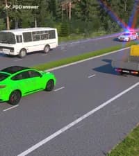 Водители каких автомобилей должны остановиться на обочине в показанной ситуации при приближении транспортного средства оперативного назначения?