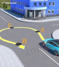 В какой точке водитель легкового автомобиля должен прекратить подачу сигнала световыми указателями поворота?