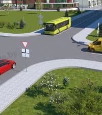 Водитель легкового автомобиля в показанной ситуации: