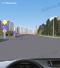 Какое количество полос движения включает в себя проезжая часть дороги перед перекрёстком с показанного направления?