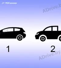 Какой цифрой обозначен автомобиль с кузовом «хэтчбек»?