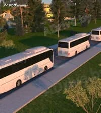 Является ли группа транспортных средств, состоящая только из трёх автобусов, изображённая на рисунке, организованной транспортной колонной?