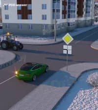 Водитель легкового автомобиля в показанной ситуации: