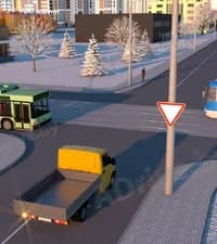 Водитель грузового автомобиля проедет перекрёсток: