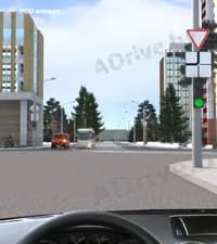 В показанной ситуации при движении на перекрёстке прямо Вы: