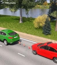 Аварийная световая сигнализация должна быть включена в показанной ситуации: