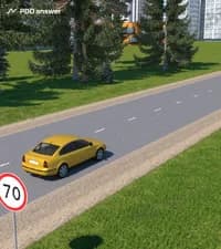 Скорость обоих автомобилей в показанной ситуации составляет 70 км/ч. Кто из водителей в данный момент нарушает Правила дорожного движения?
